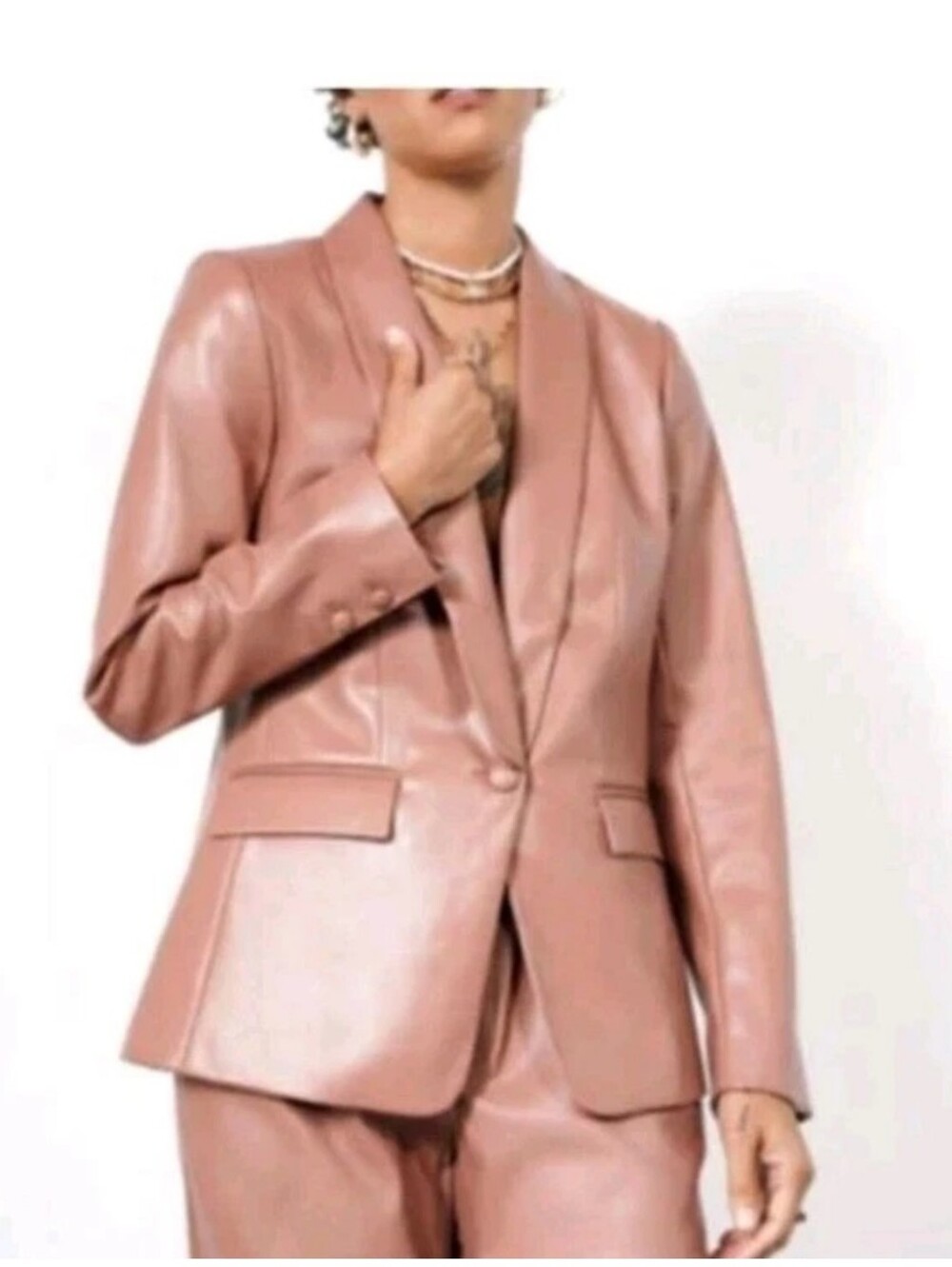 Wildfang Empower Vegan Leather Tux Blazer And Drawstring Pants NWT Sz XL Sealed
